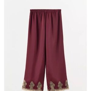 Zara satin lace pajama pants